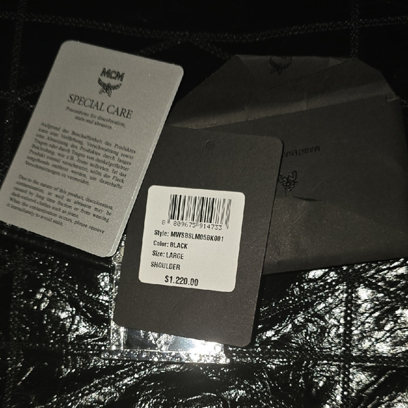 MCM Black Croc-Embossed Shoulder Bag - Picture 9 of 13